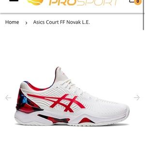 Asics Court FF Novak L.E. Men's Tennis Shoe (White/Classic Red)